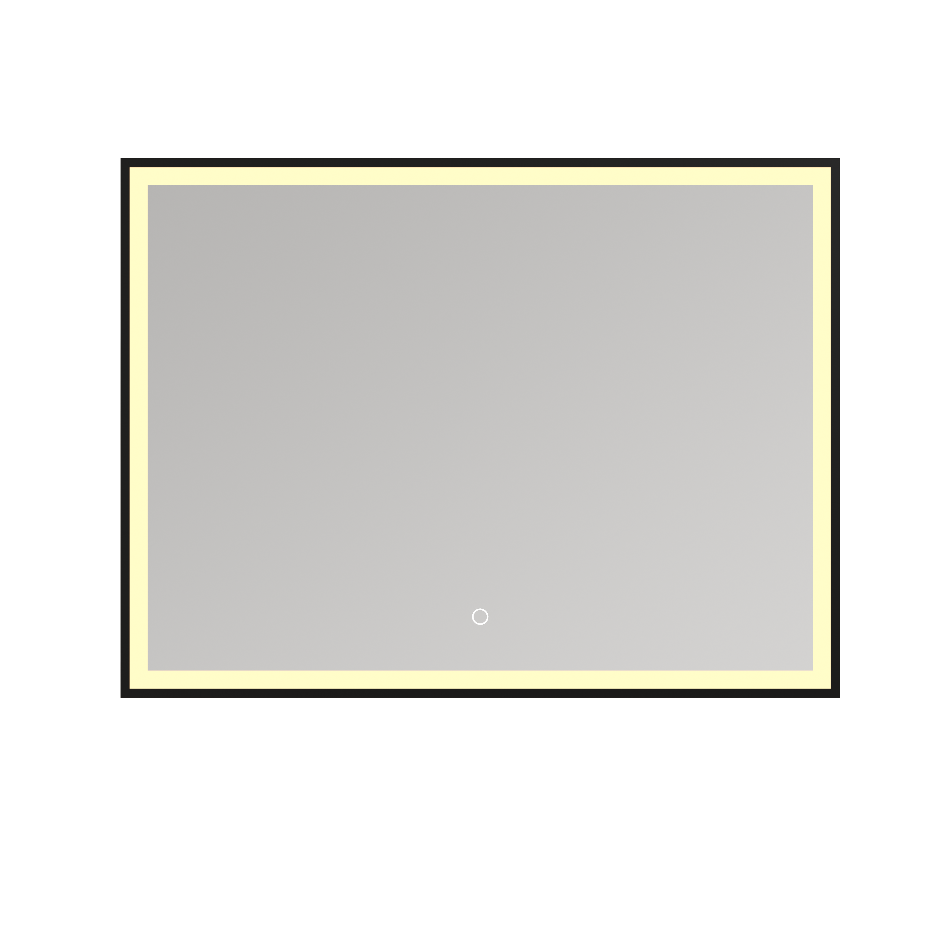 rechthoekige led badkamerspiegel 80x60 cm zwart frame anti condens