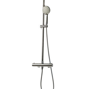 Chromen regendouche met ronde hoofddouche en handdouche